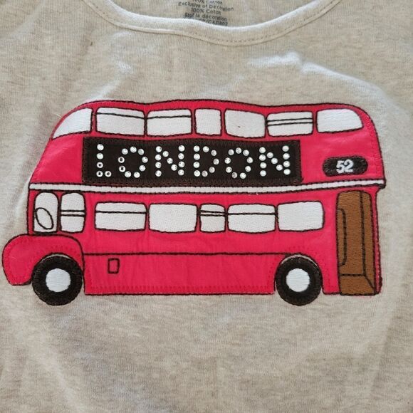 LONDON DOUBLE DECKER RED CITY BUS GYMBOREE TAN LONG SLEEVE SHIRT 8 9 10 - Picture 5 of 5